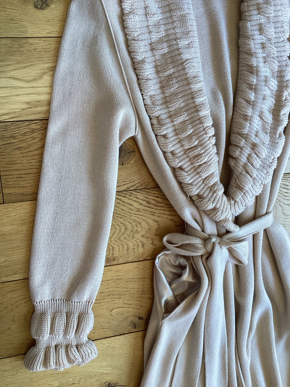 Vintage floor length one-of-kind cream sweater cardigan - Picture 4 of 7